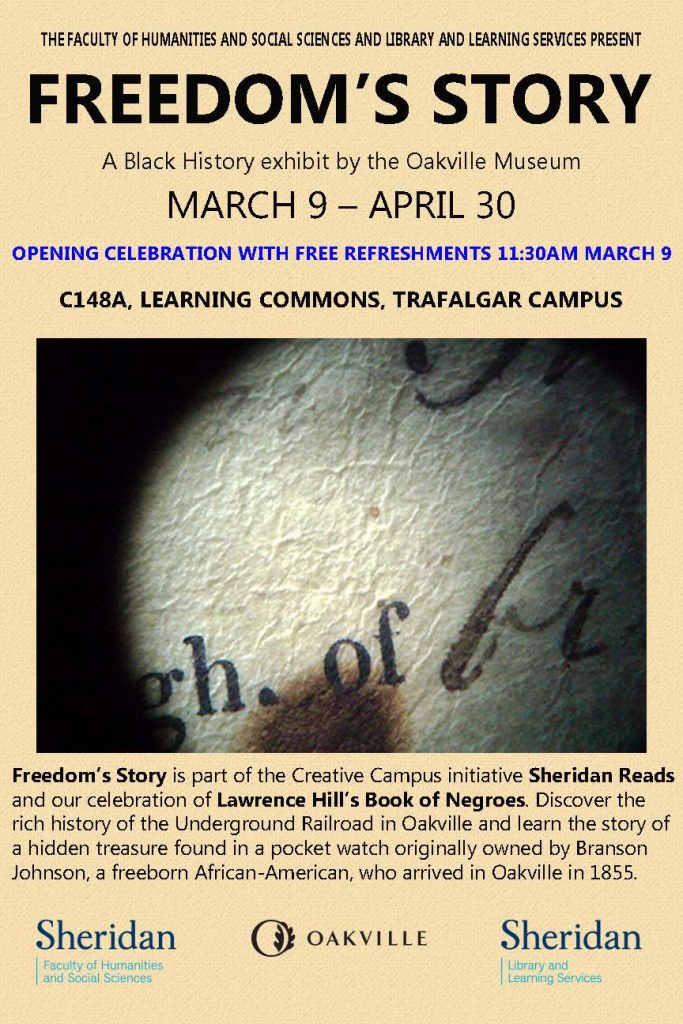 Freedom’s Story Exhibit Opens at Trafalgar Learning Commons Alchemy